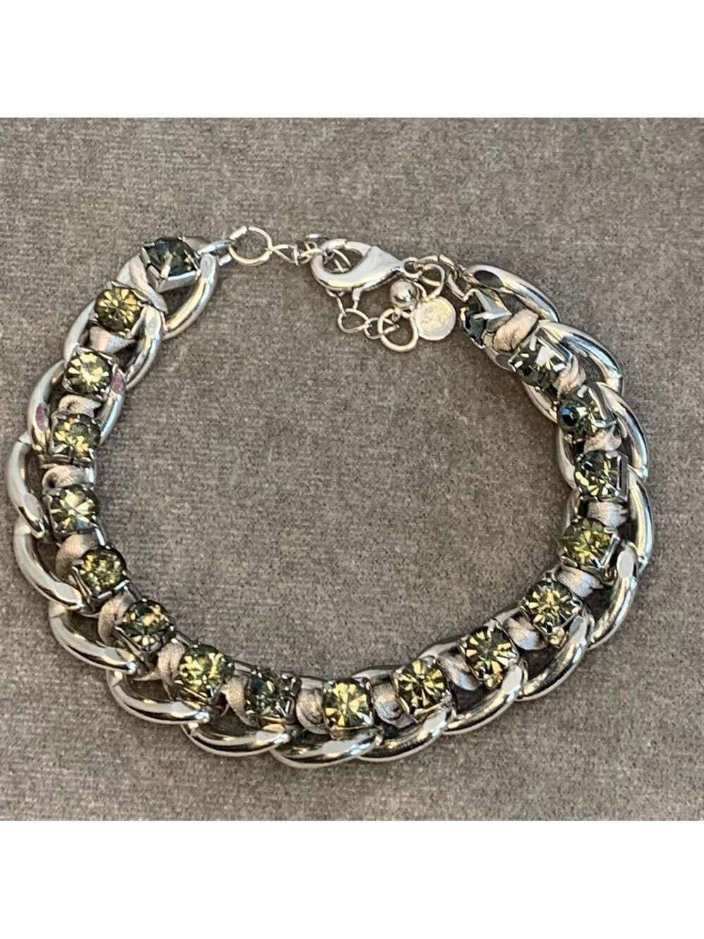 MARKS & Spencer silvertone crystal rhinestone chain bracelet